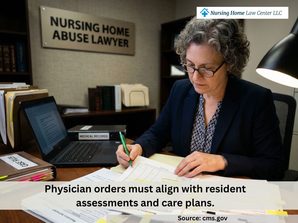 Medication administration records and physician orders used as evidence in a nursing home chemical restraint case