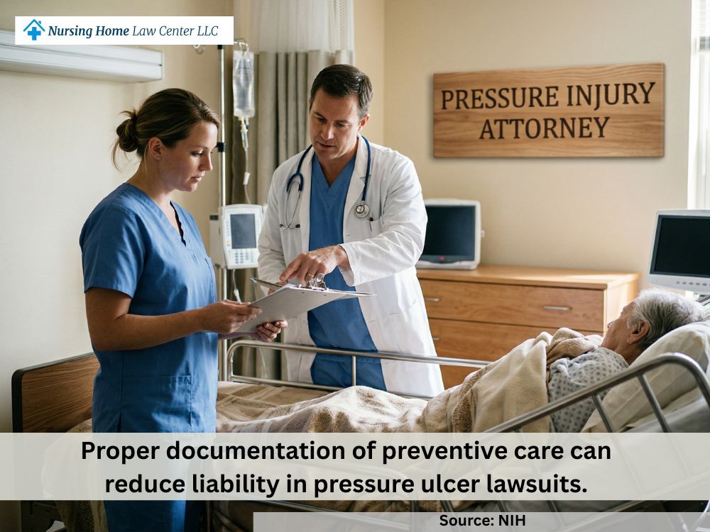 Medical records and wound care evidence used in a bedsore lawsuit against a nursing home